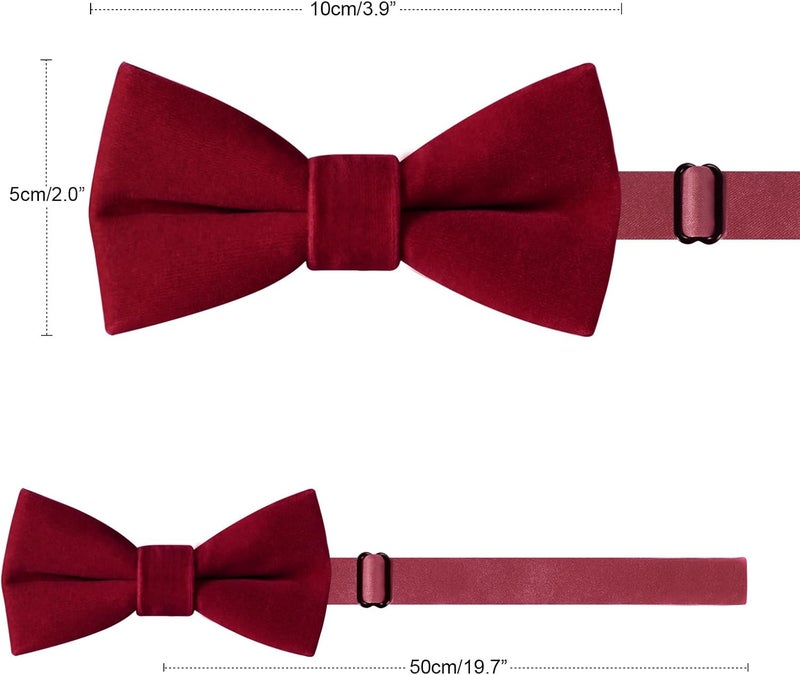 PACGOTH Store Pre-Tied Velvet Bow Ties for Toddlers - Solid, Adjustable Child Bow Ties With Gift Box - Image 4